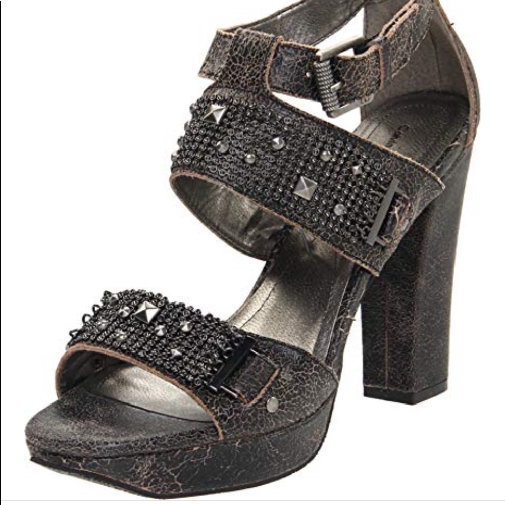 🆕 CK Jeans “Serena” Leather Platform Sandals